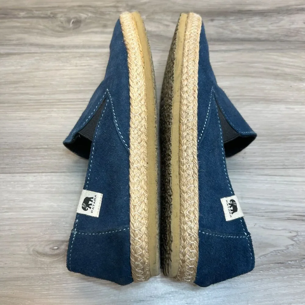 Patara Womens Slip On Blue Leather Suede Espadrilles Loafers Size 7 EU 38 - Picture 2 of 11